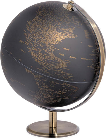 Black and Gold Globe for Adults - 8" Rotating Earth Globe Decor on Stand Decor, Office Decoration Desk Globe & Earth