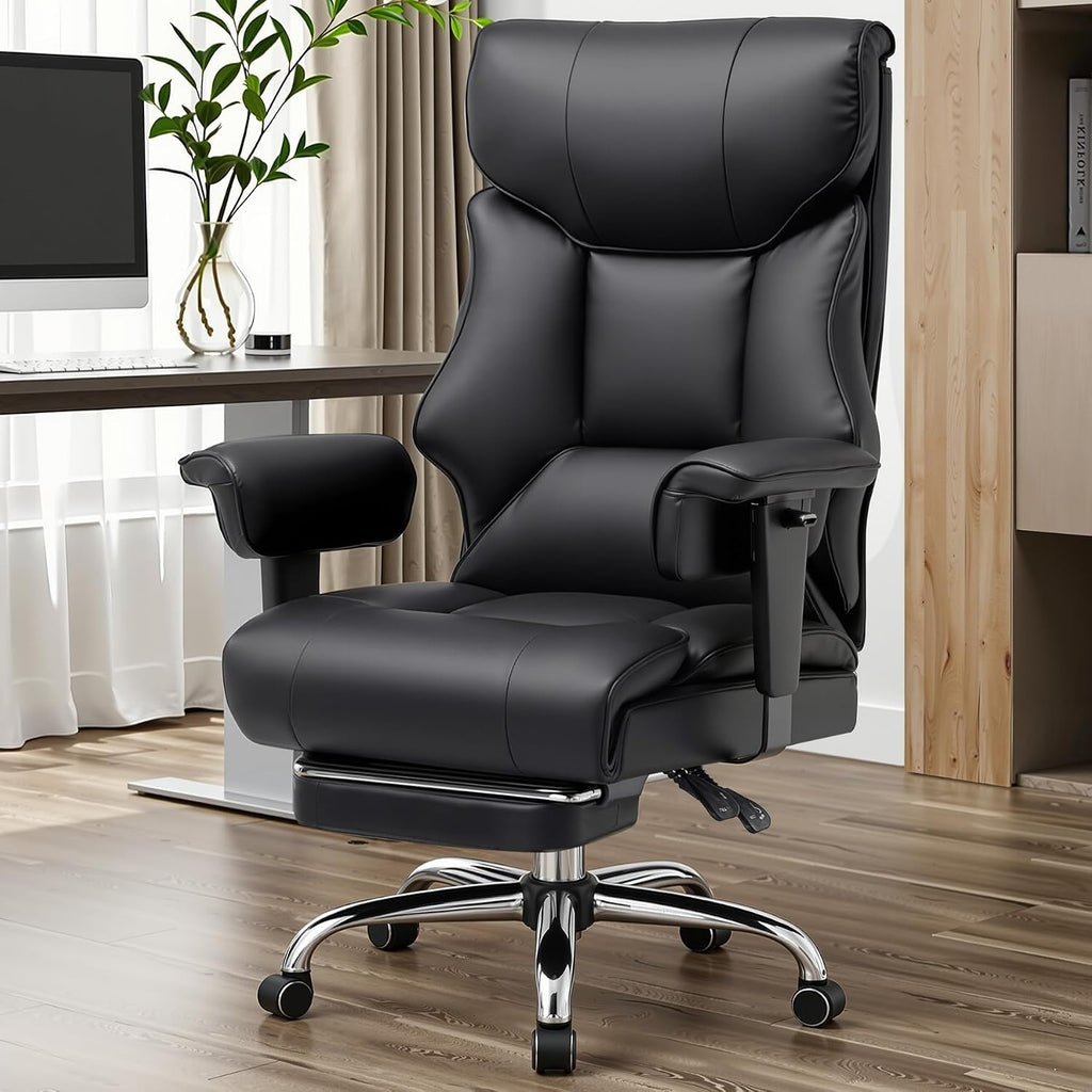 Big and Tall Gaming Chair 400lbs Heavy Duty Office Chair with Foot Rest & Ergonomic Pocket Spring Cushion, High Back