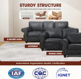 Living Room Furniture Sets,Sofa Sets and Couch Sets for Living Room,Mid-Century Vintage Sofa Couches with Rivet Design