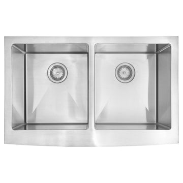 Kitchen Sink | Stainless Steel Farmhouse Double Bowl | 33"