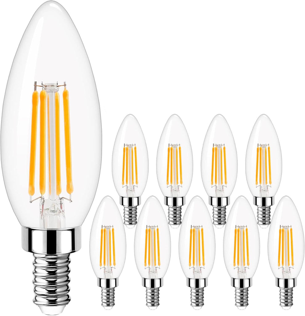 Dimmable Candelabra LED Light Bulb 40W Equivalent, E12 Chandelier Light Bulbs Warm White 3000K, 400LM, CRI 85+, B11