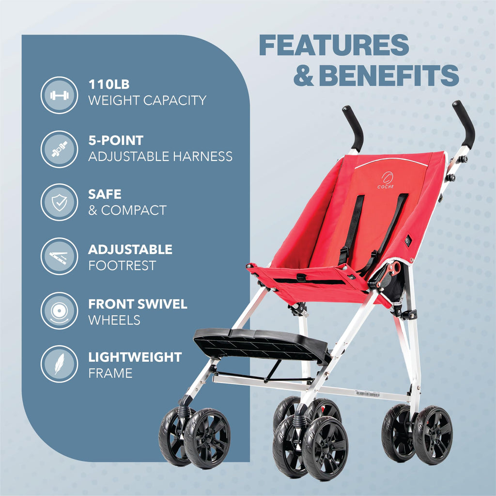 XL Special Needs Stroller, Disability Stroller for Older Child, Larger Size Pushchair, Easy Folding System