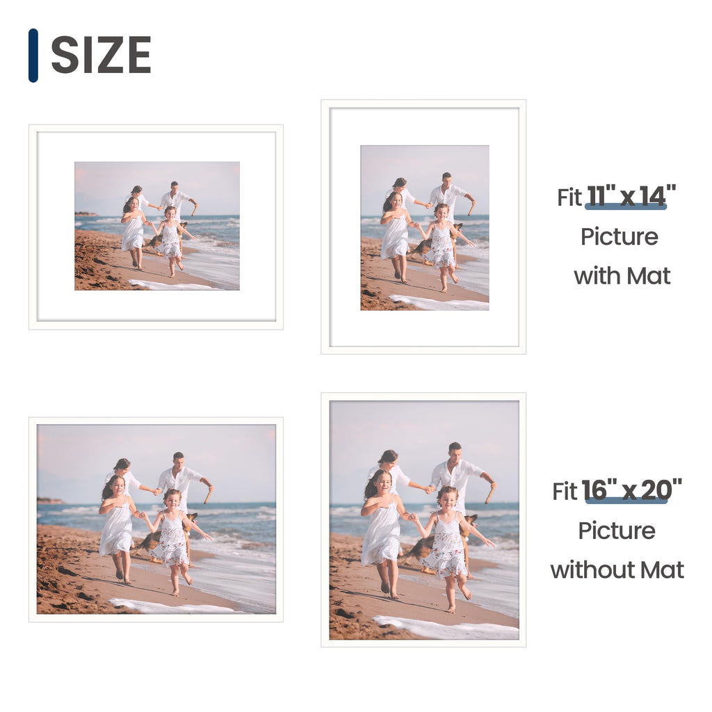 16x20 Picture Frame, Wall Gallery Frames Set of 2, White