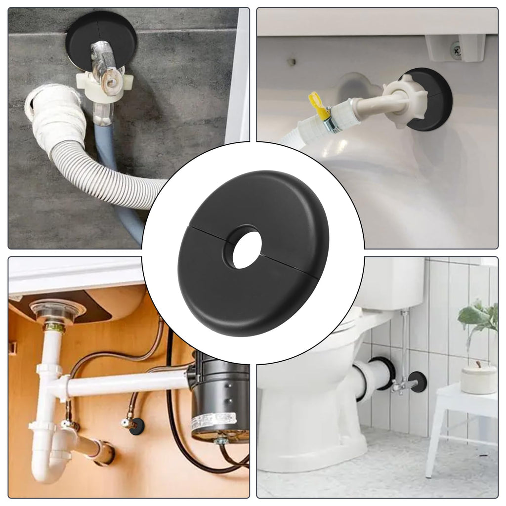 2Pcs 51MM Self-Adhesive Wall Split Flange, Black