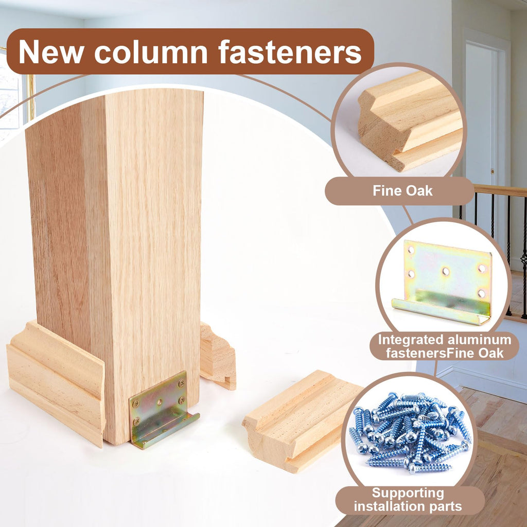 2 Set 3-1/2" Newel Post Mounting Kit, Fastener Installation Kit