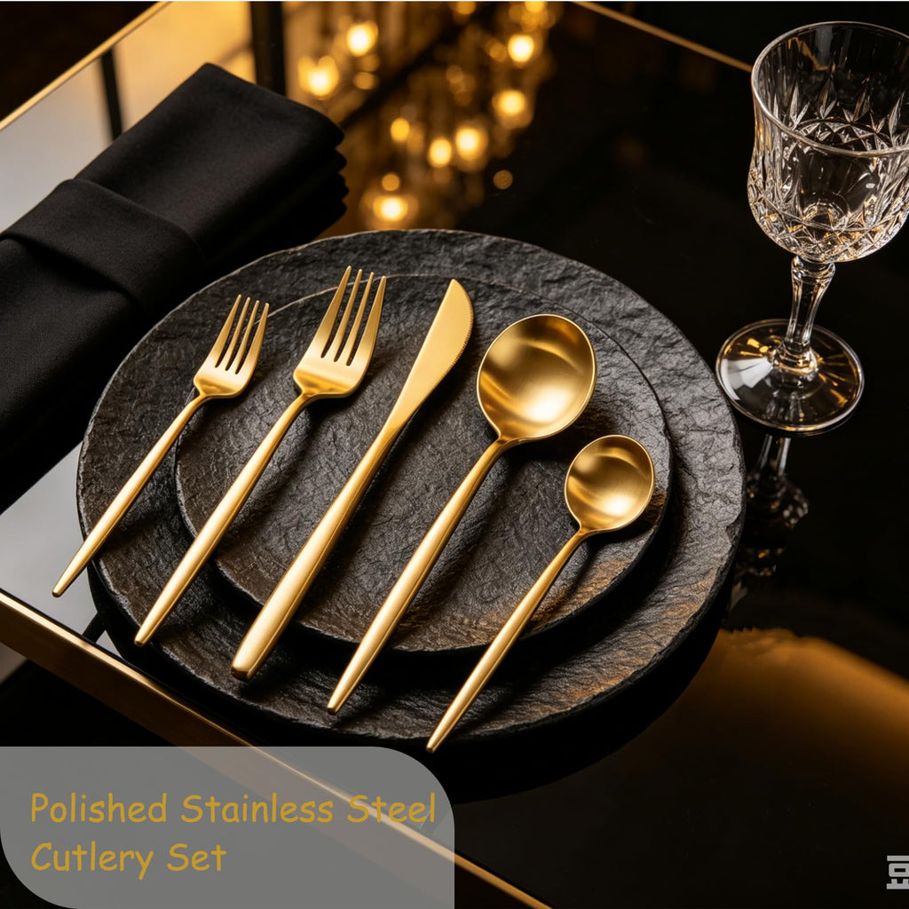 Gold Silverware Set 600-Piece - Premium Stainless Steel Flatware Set for 120, Luxury Gold Cutlery Set with Spoons