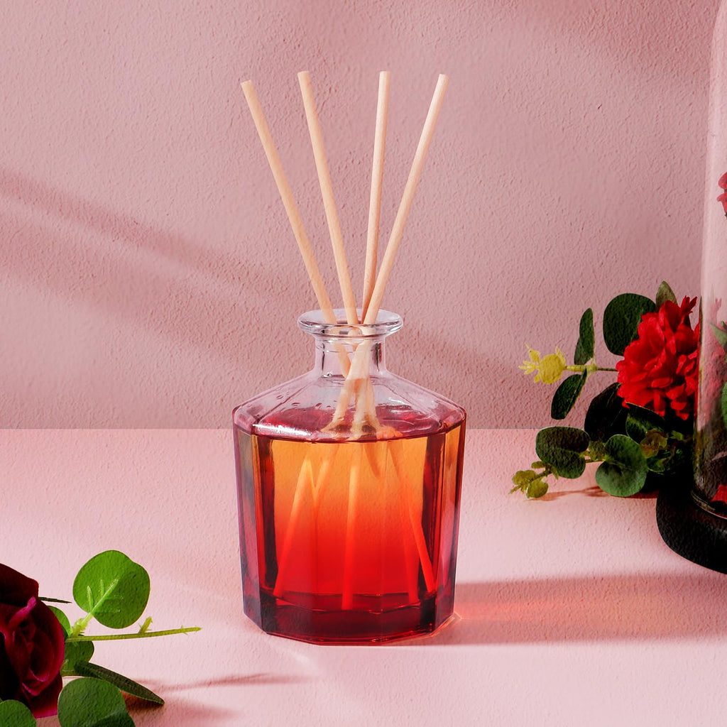 Vill Reed Diffuser, 8.5 Oz(250ml) Jasmine Lily Bathroom Diffuser with 10 Sticks, Scented Diffuser Home Fragrance