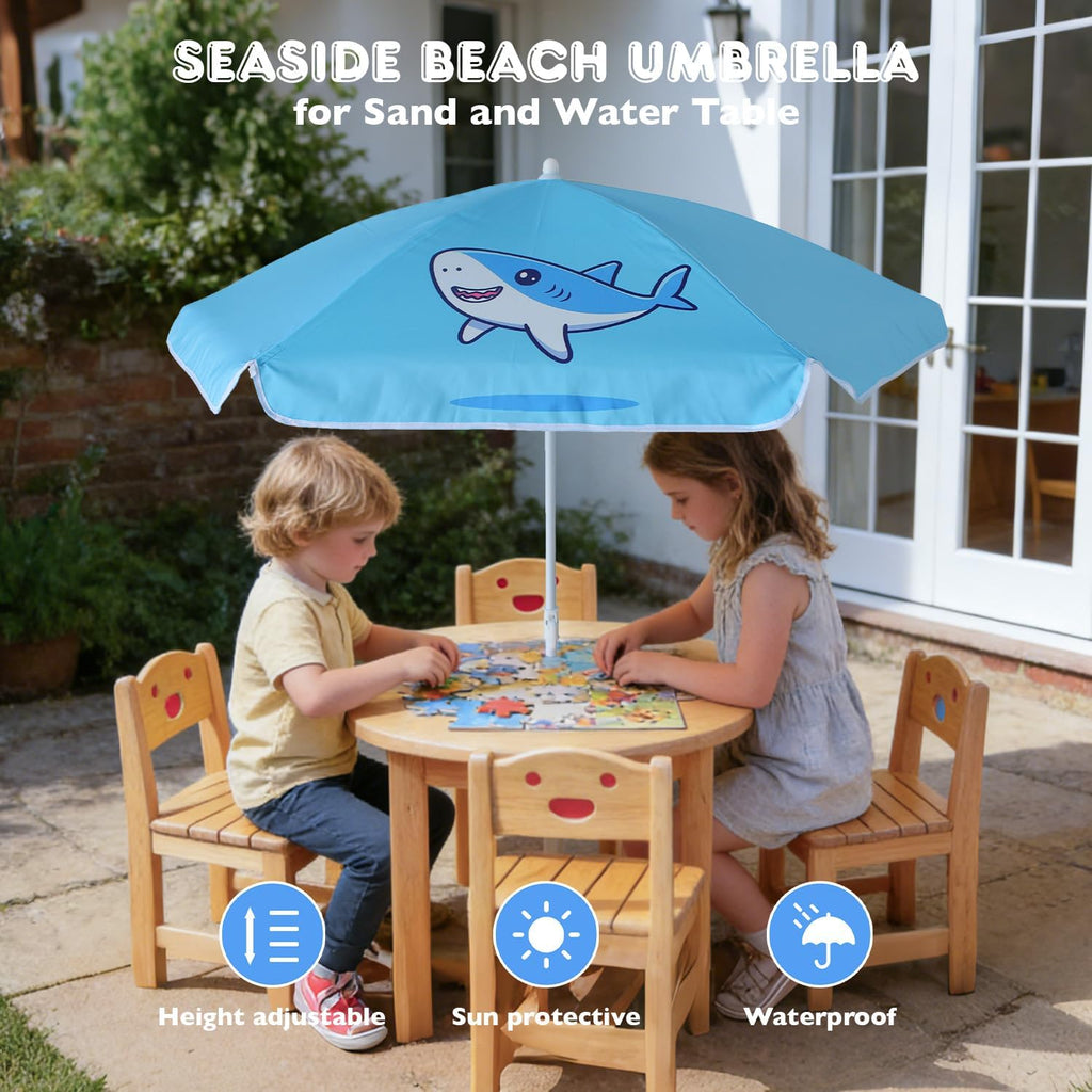 5ft Kids Beach Umbrella for Picnic, Water Table, Sand Box Sun Shade
