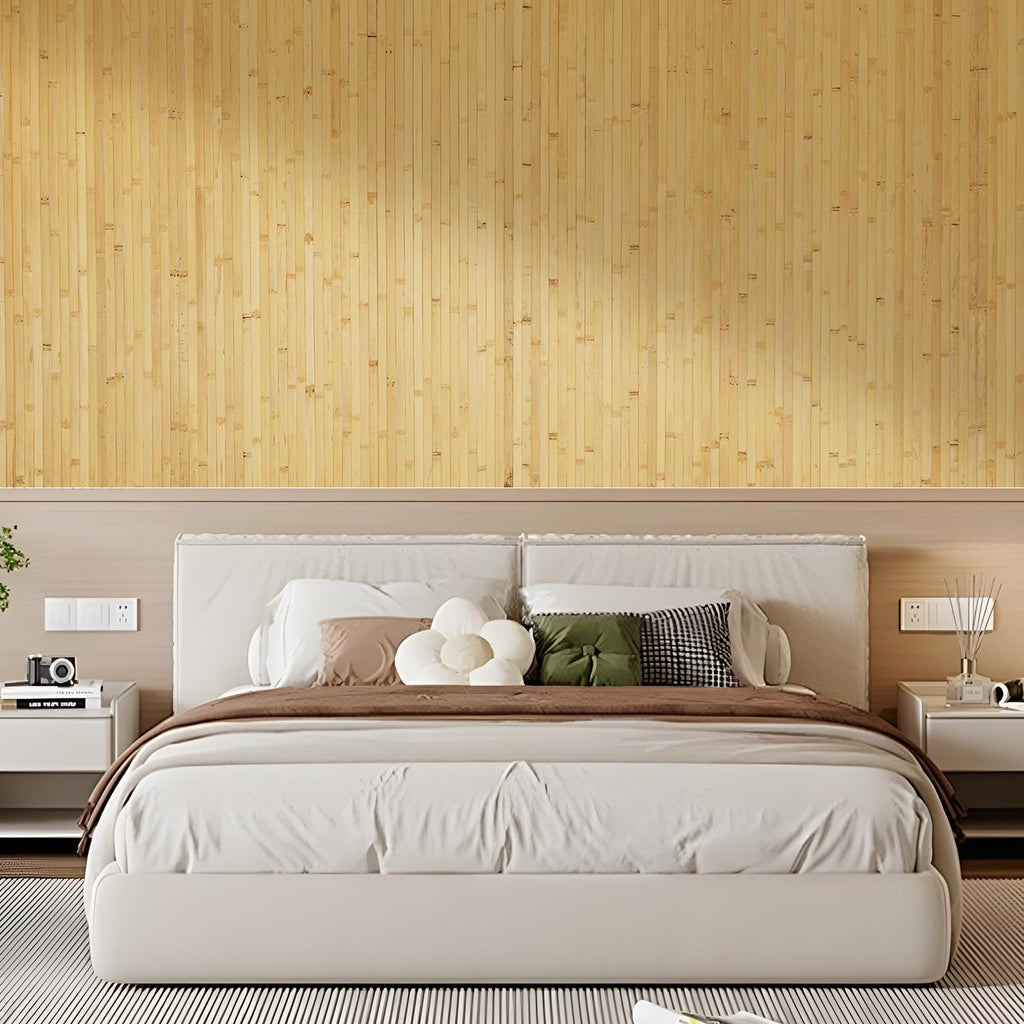 2 Pack 96x48 Inch Natural Bamboo Wall Panel