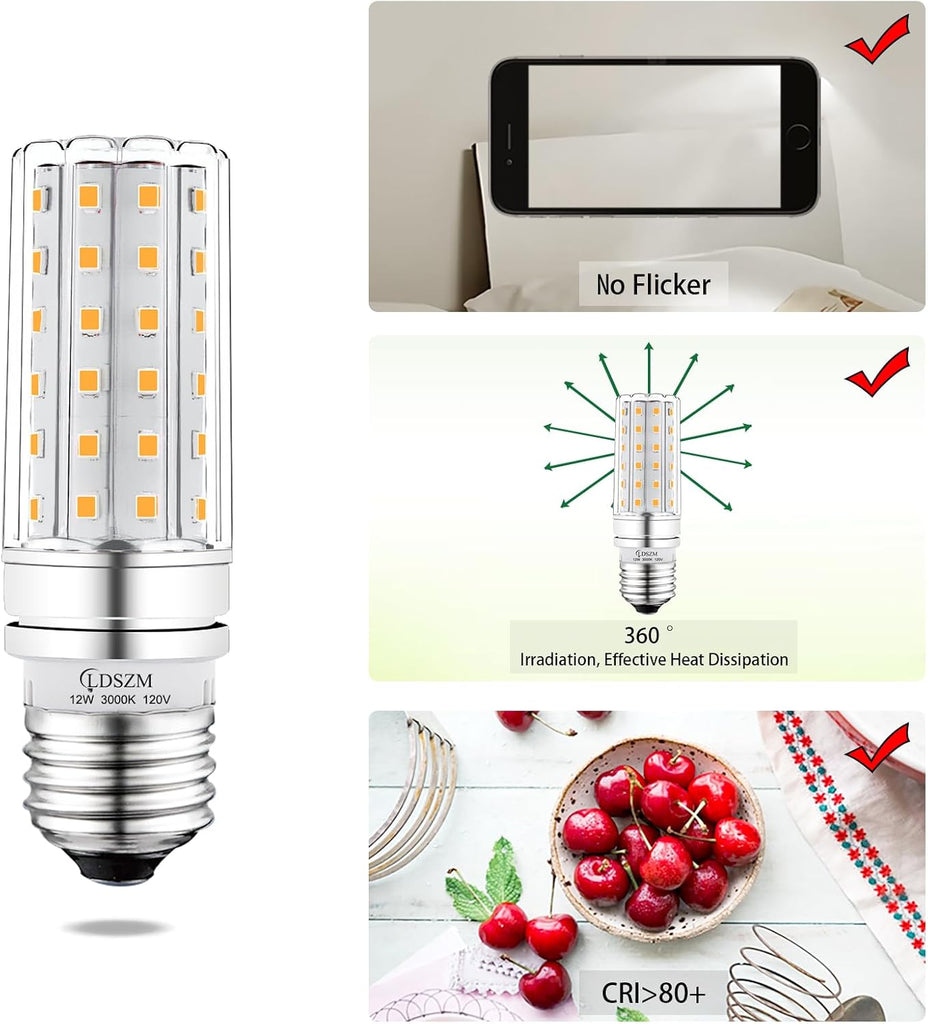 LED Light Bulb 100w Equivalent 1200 Lumen 3000K Warm Daylight White 12W LED Bulb E26 Base Non-Dimmable Ceiling Fan