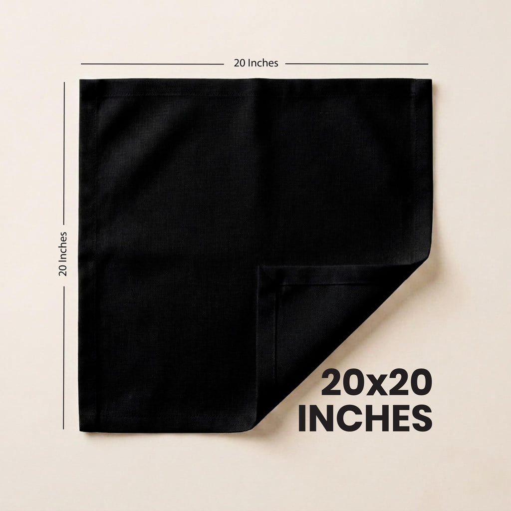 Bulk 144-Pack Cloth Napkins, 20"x20", Wrinkle Resistant, Sturdy, Black