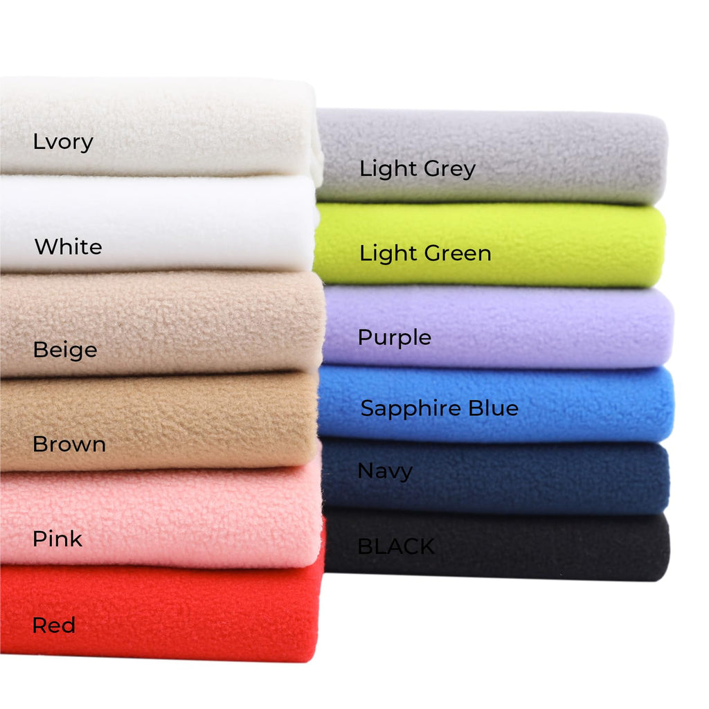 Knitted Polar Fleece Fabric, 10 x 10 inches, 12 Colors, Anti-Pill Plush Polyester for DIY Sewing Crafts