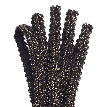 Polyester Gimp Braid Trim, 1/4 inch Polyester Fringe Trim Black with Gold Fabric Ribbon for Costume Making - 25 Yards