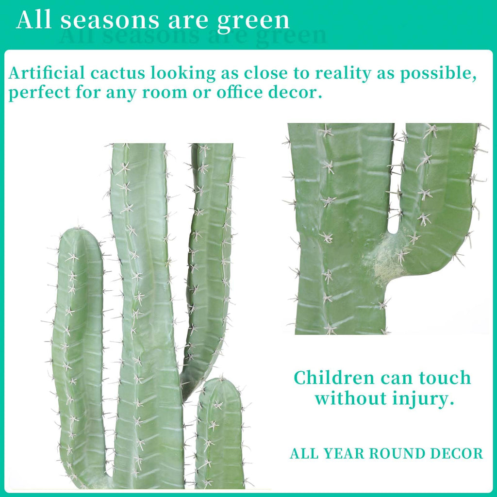 Artificial Cactus 39 INCH Tall Fake Cactus Plants Faux Cacti Saguaro with Planter for Indoor Outdoor Home Office Shop