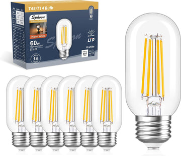 Tubular led Bulb,6w e26 Bulb T45 T14,60W Edison Vintage Bulbs,Warm White