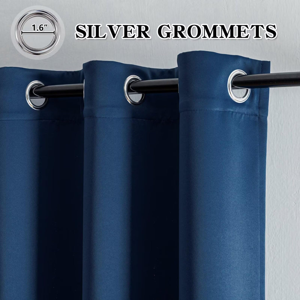 Blackout Curtains 2 Panels Navy Blue 35"W x 96"L