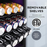 Beverage Refrigerator, 145 Can Mini Fridge Glass Door for Soda Beer