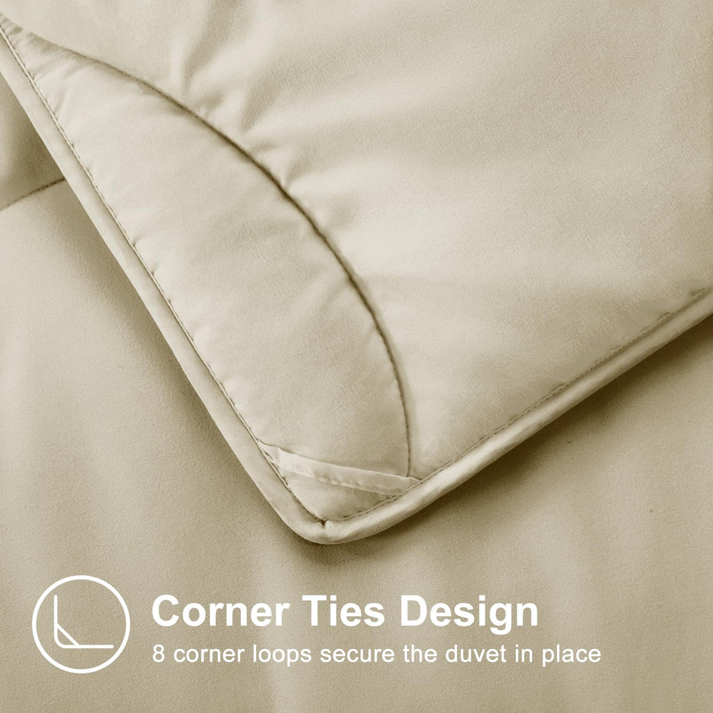 Lightweight Comforter Cooling Beige, All Season Duvet Insert