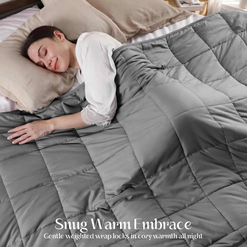 Weighted Blanket 20lbs (60"x80",Grey) Full Size Soft Cooling Heavy Blanket for Sleeping, Breathable All Season