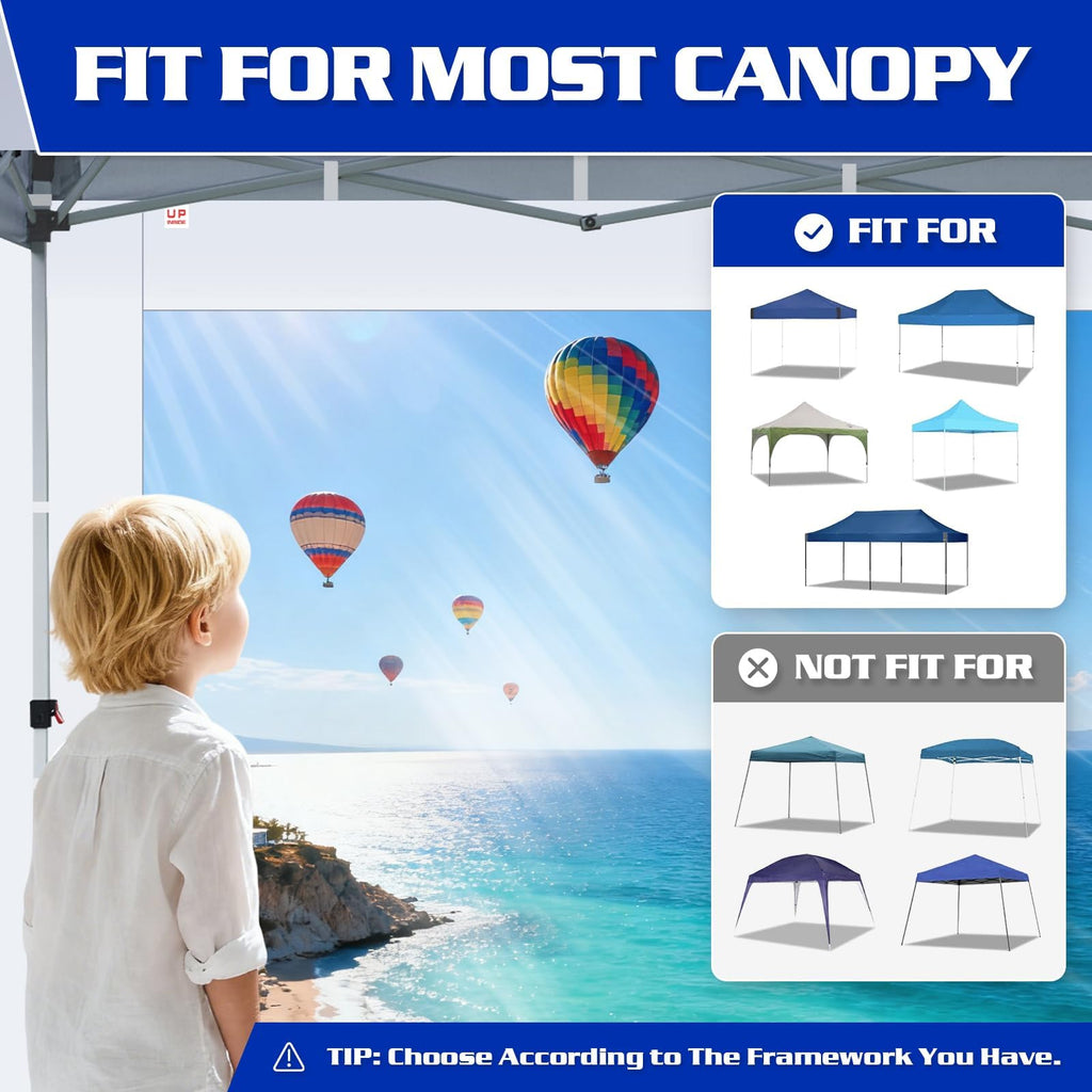 3Pcs Clear Sidewalls for 10x10 Pop Up Canopy, Black(Sidewalls only)