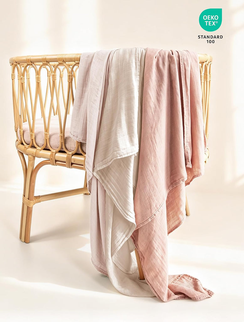 Muslin Swaddle Blanket Viscose-Bamboo: Receiving Wrap for Newborns