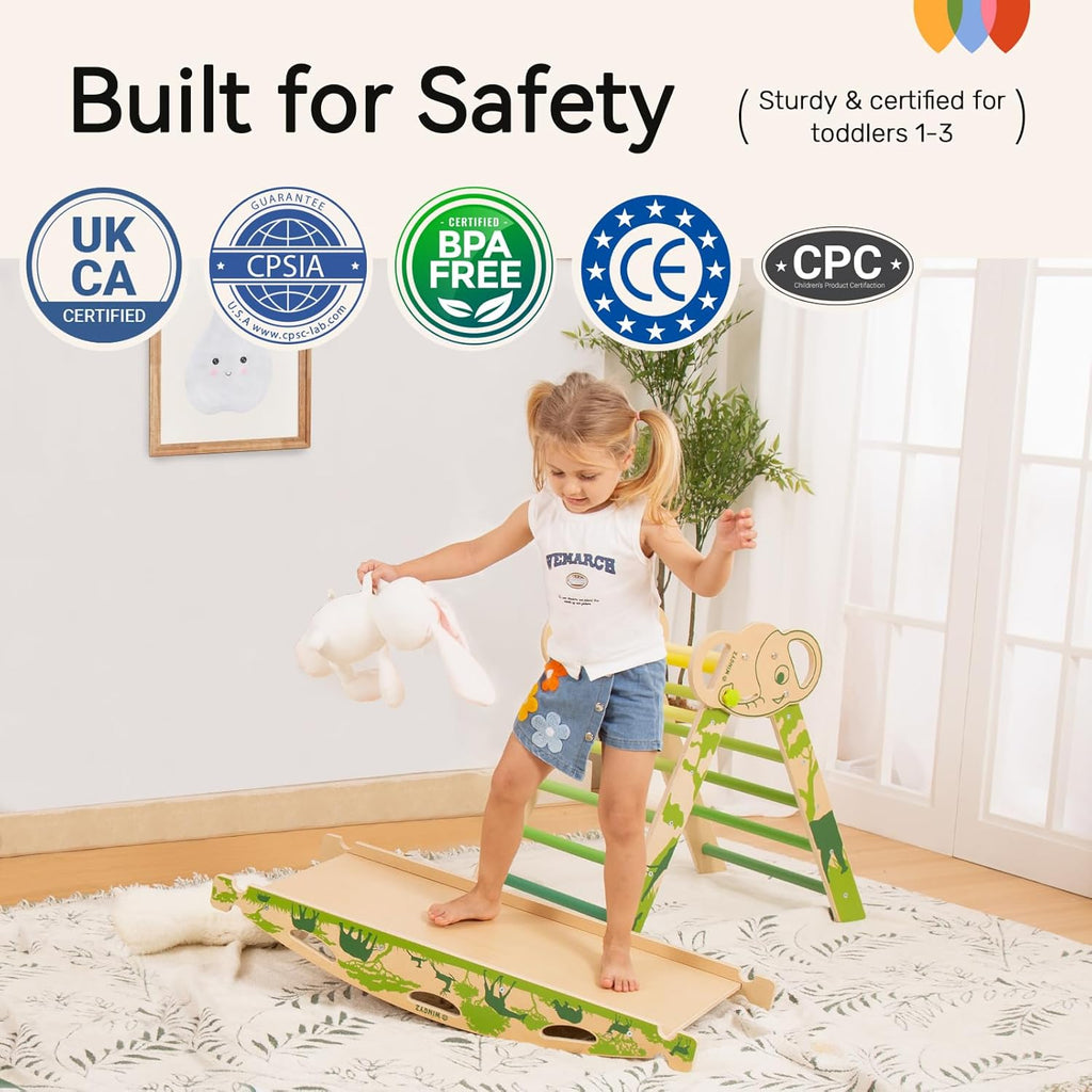 Triangle Set, Montessori in-1 Climbing Set with Cushion