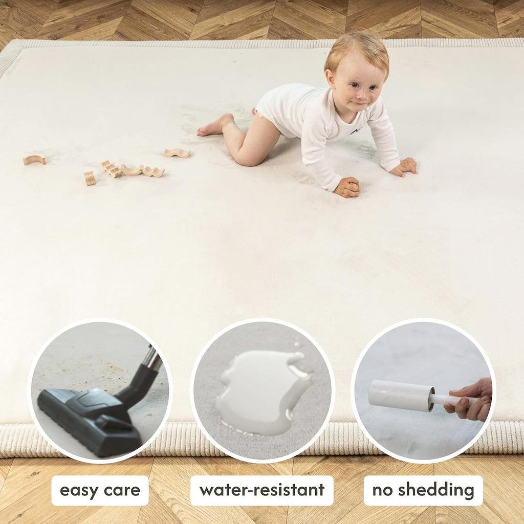 CloudSoft Baby Play Mat for Floor, Gray, 80" x 110"