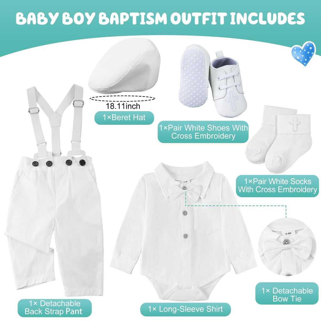 5 Pcs Baby Boy Baptism Outfits