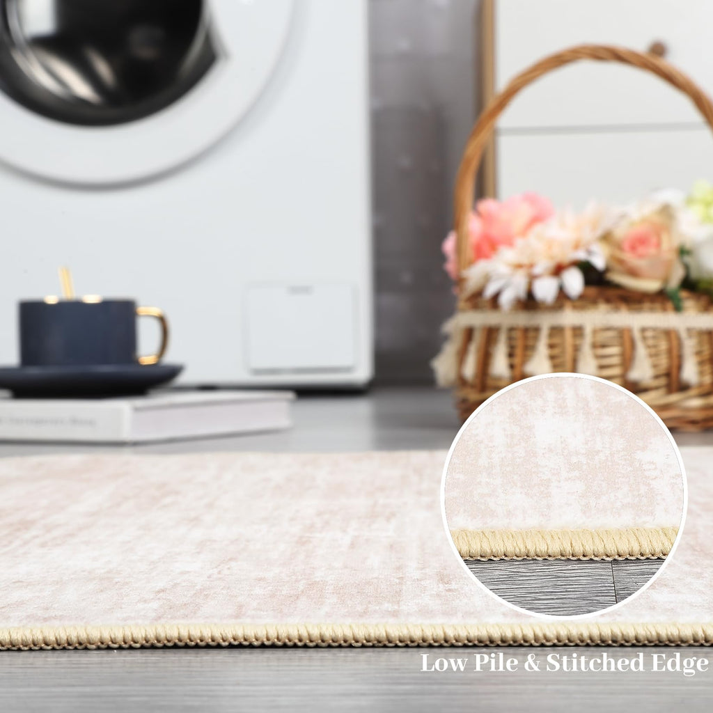 Small Area Rug 2x3 Entryway Mat with Rubber Backing Stain Resistant Throw Carpet Modern Solid Color Bath Mat