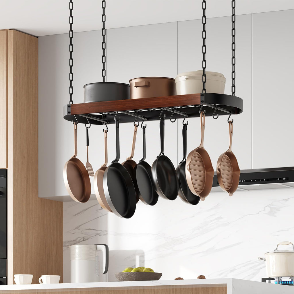 32'' Hanging Pot Rack, Ceiling Pan Hanger, Pot Holder