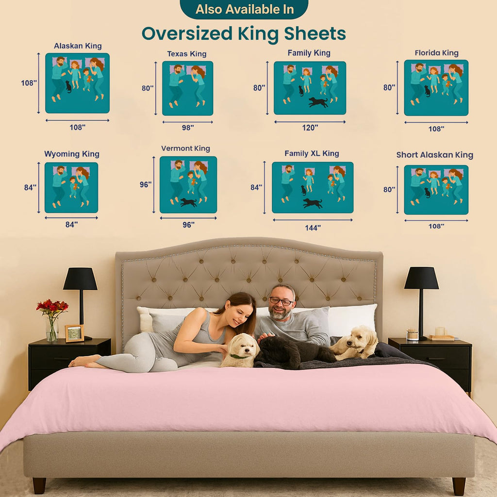 84"x 84" 4 Pc Emperor/Wyoming King Sheet Set 100% Egyptian Cotton - Deep Pocket 15" Ultra Soft, Breathable, Hotel