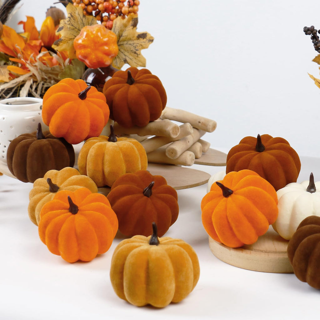 15PCS Fall Pumpkins for Indoor Autume Thanksgiving Home Decor