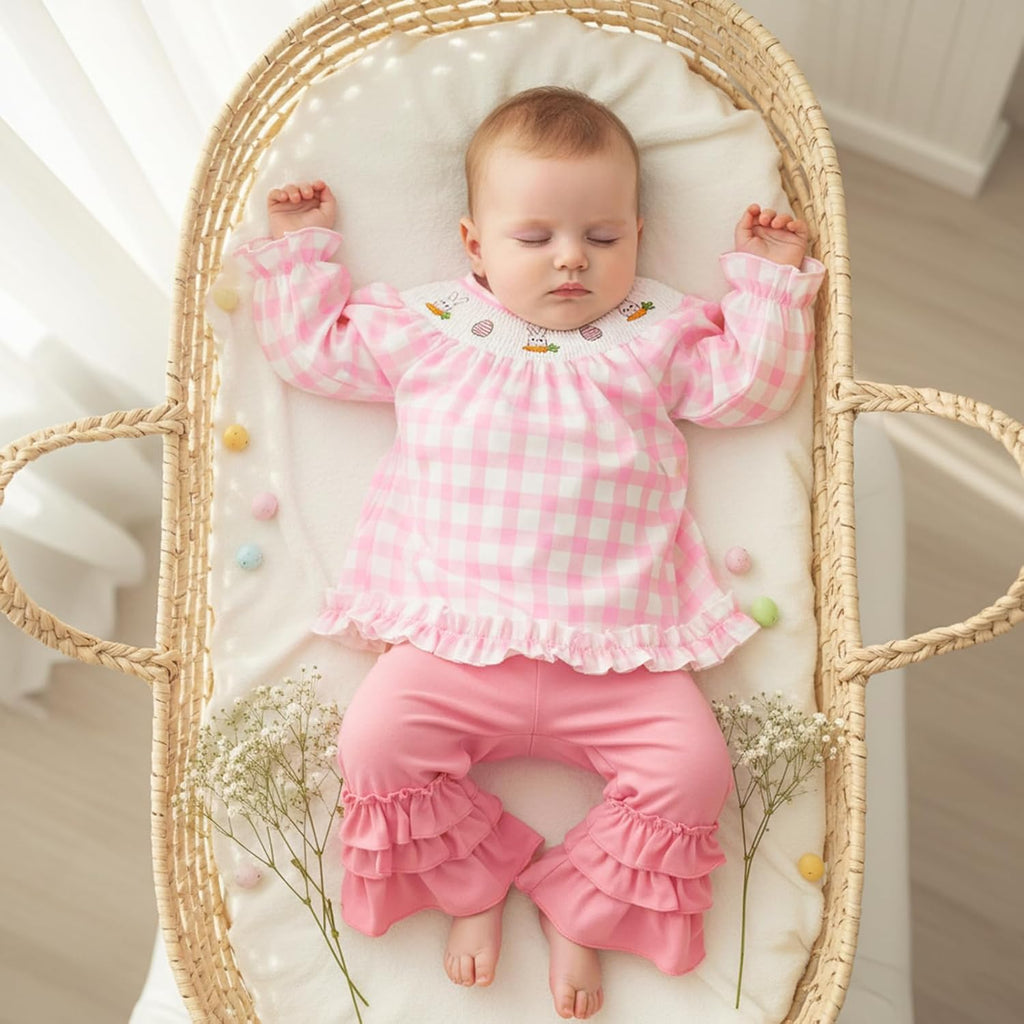 Toddler Baby Girl Outfit Shirts Tunic Top and Ruffle Pants Set