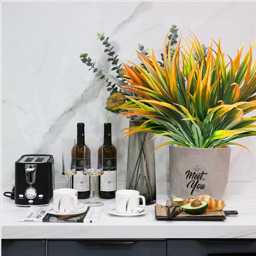 UV Resistant Artificial Plants Outdoor Fake Tropical Plants, 16 Pcs