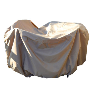 All-Weather Protective Outdoor 54" Table with Umbrella Hole Furniture Cover - Champagne