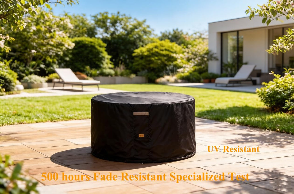 Pit Cover Round Patio Outdoor Waterproof 32Dia Black
