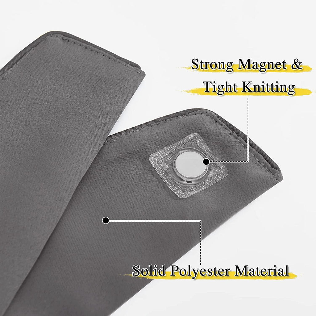 Strong Magnetic Curtain Tiebacks-Curtain Tiebacks for Wall No Screws Perfect of Curtains (Grey, 15 X 4 Inches, Set