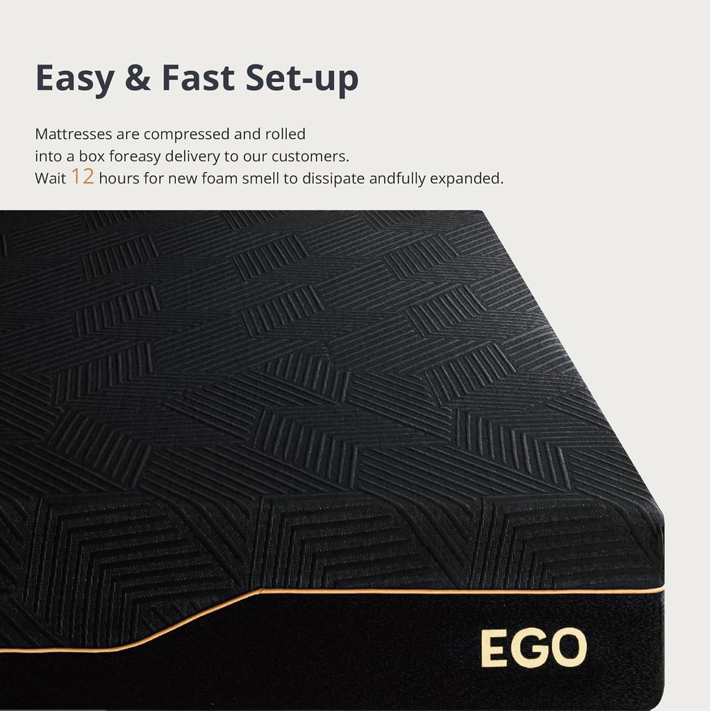 Queen 14 inch Memory Foam Mattress for Back Pain Relief Medium Firm | Fiberglass Free, Copper Gel Infused