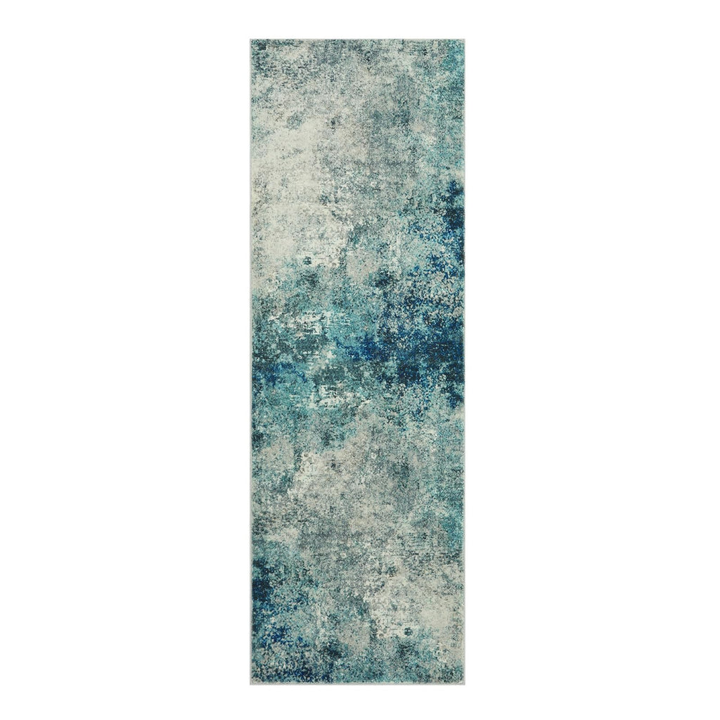 Modern Abstract Runner Rug with Rubber Backing - Washable Rug Runners s Non Slip, 6 Ft Long Accent Carpet Kitchen