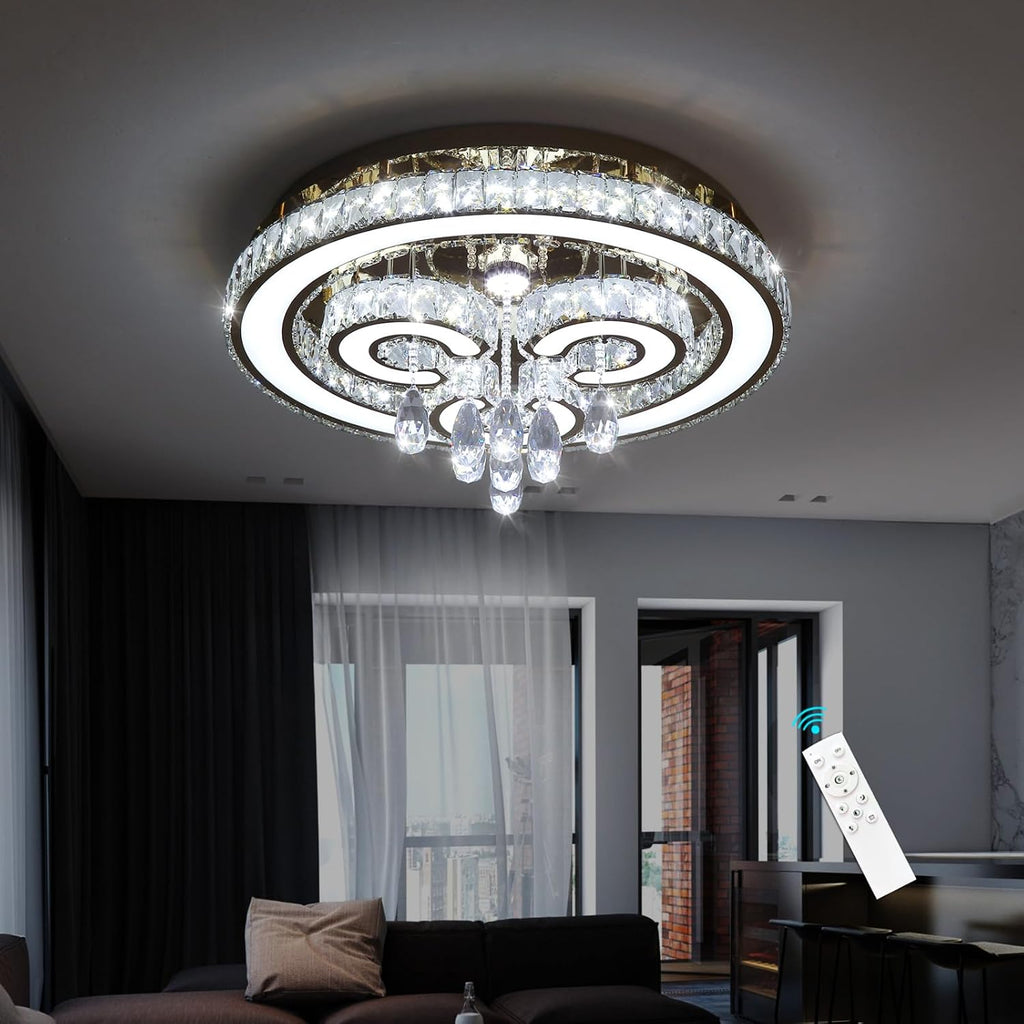 Modern Chandeliers Bedroom LED Light Crystal Flush Mount Ceiling Lights for Dining Room Gold Chandelier Sparkling