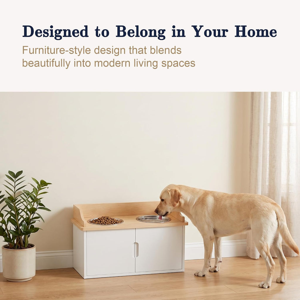 Elevated Dog Bowls with Storage, Dog Food Storage and Feeder