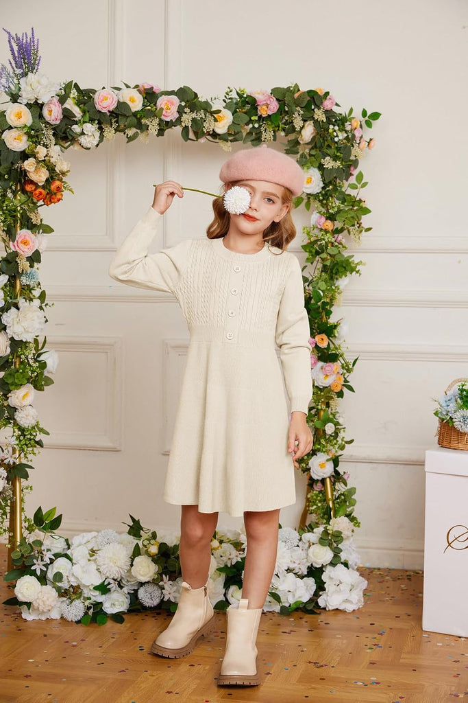 Girls Sweater Fall Long Sleeve Knit Winter Dresses