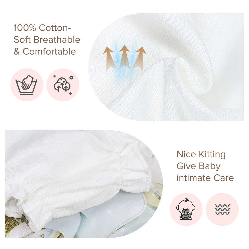 Pack Baby Boys Ruffle Girls Diaper Covers Bloomer Cotton Basic White Shorts Underwear