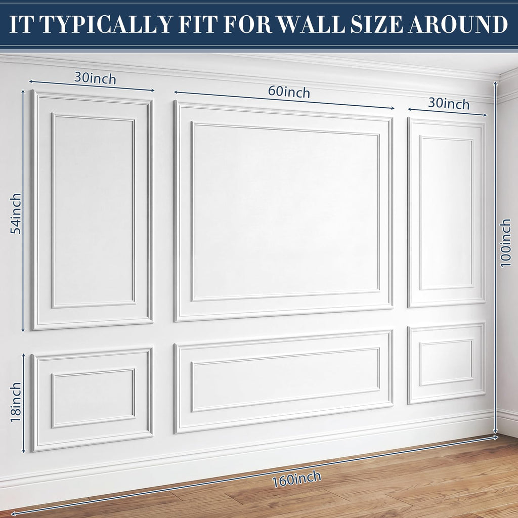 6 Pcs Pre Cut Wall Molding Set, Excludes Adhesives(Classic)