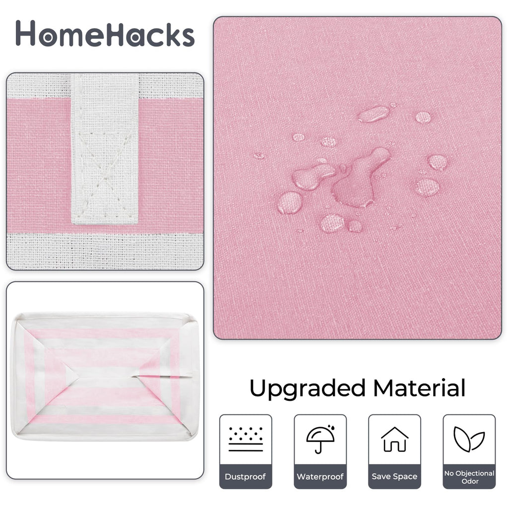 2 Pack Large Laundry Baskets, Laundry Hampers Bags (Pink 88Lx2)