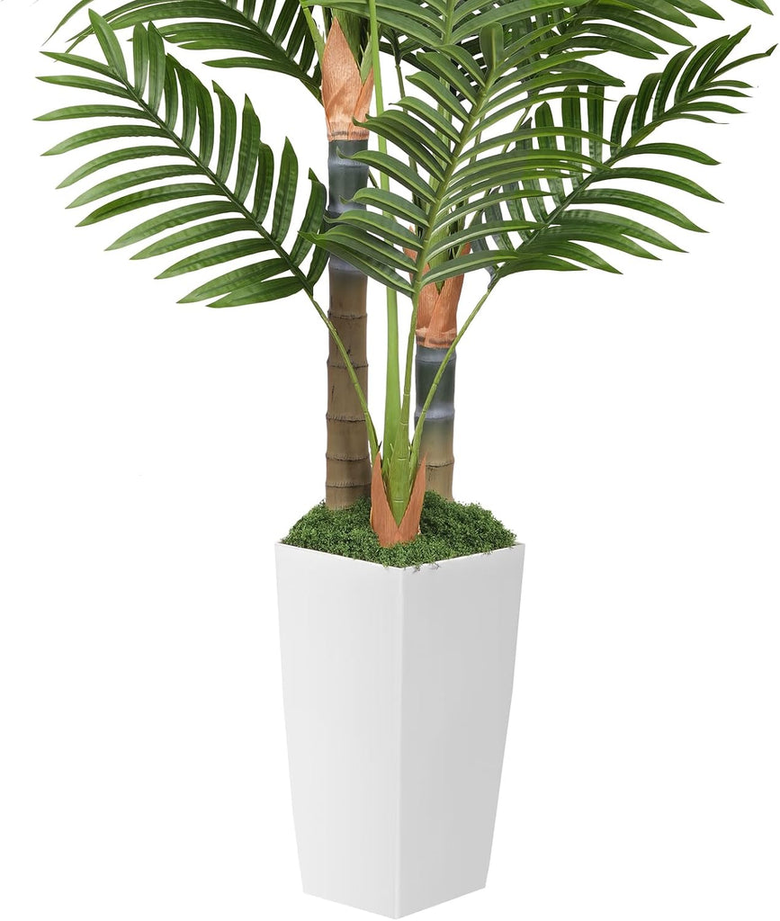 5ft Artificial Palm Tree Indoor Plant,Triple Faux Tropical Areca Floor Plant in Pot,Artificial Plants with Lifelike