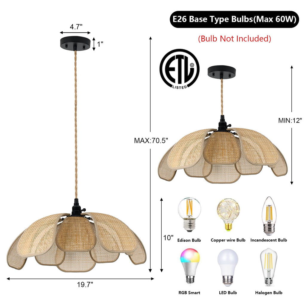 20 Inch Boho Flower Chandeliers