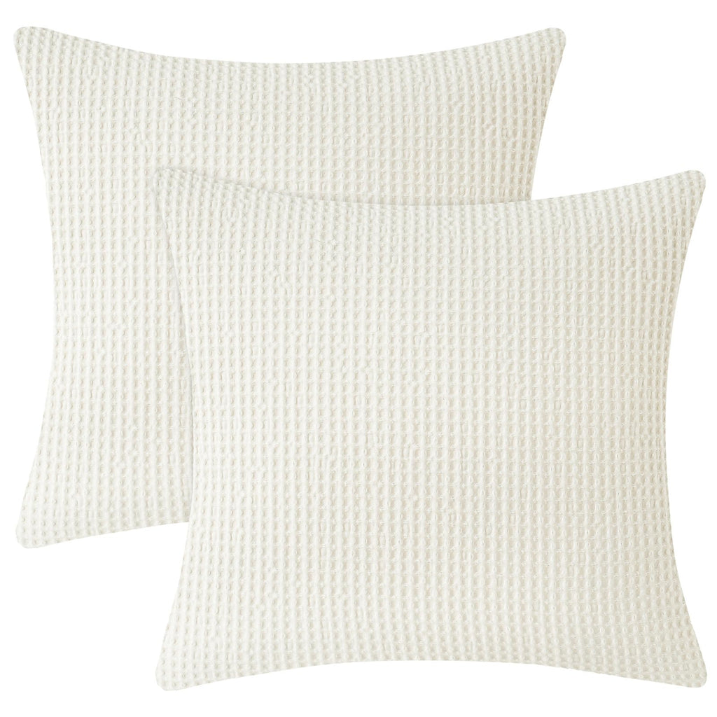 Cotton Waffle Euro Shams 26" x 26", Cream, No Insert