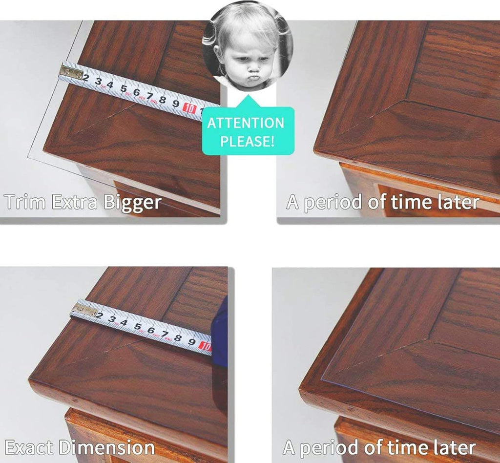 Frosted Table Cover Protector 17 x 52 Inch, 1.5mm Vinyl Desk Cover