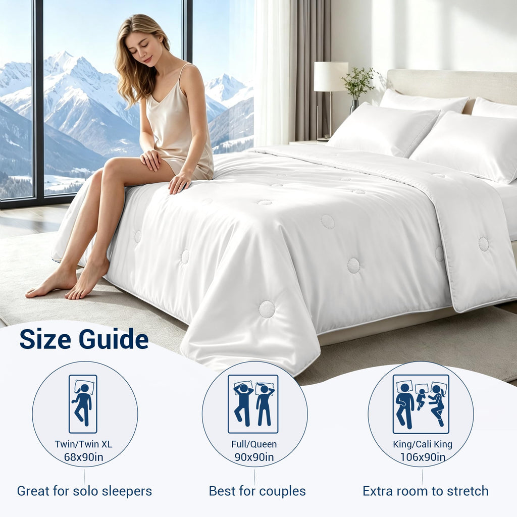 Cooling Blanket, Ice Silk Comforter for Hot Sleepers